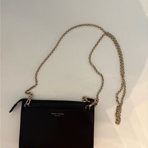 Henri Bendel Black Crossbody with Gold Chain